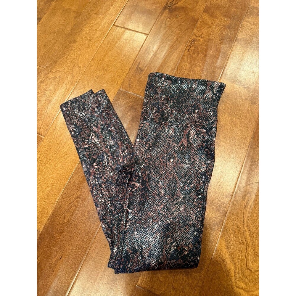 Spanx large brown/black snakeskin leggings